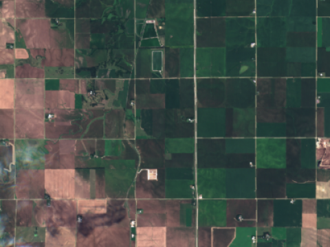 Hail storm damage to corn and soybeans from Sentinel 2