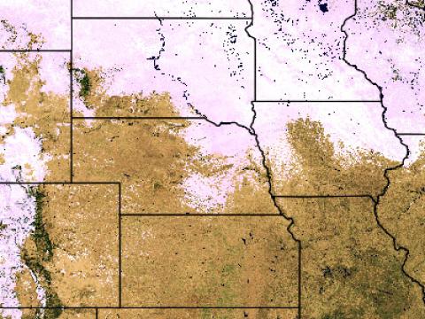 True color shows snowpack in the Sierra Nevada